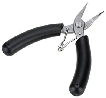 WQAZ Pliers tool 1PK-501E Anti-corrosion Long Nose Plier Stainless Steel Mini Practical Needle Nose Pliers Stainless Steel Black Manual clamping