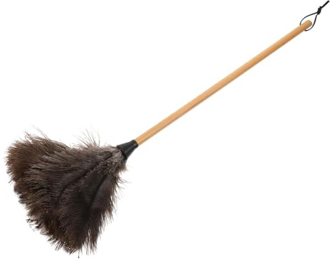 HEMOTON 1stück Ostrich Staubwedel Mit Buchenholzgriff Teleskop Reinigungswerkzeug Für Staubentfernung Hohen Bereichen Für Zuhause Büro Auto Kratzfrei Und Langlebig