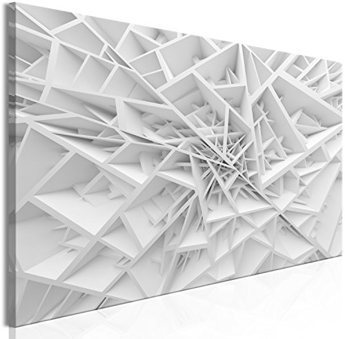 murando - Akustikbild 3D Effekt Bilder Akustikschaum Hochleistungsschallabsorber Schallschutz Leinwand 1 tlg Wandbild Raumakustik Schalldämmung grau weiß a-B-0039-b-a