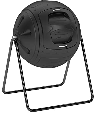 SQUEEZE master Multifunction 130L Garden Tumbling Composter, Heavy-Duty Fast-Working Compost Bin with Easy-to-use Drain Plugs to Collect Liquid (Black)