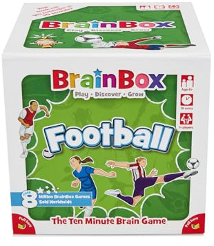 Brainbox Football (2022), Card Game, Ages 8+, 1+ Players, 10+ Minutes Playing Time - Englische Sprache
