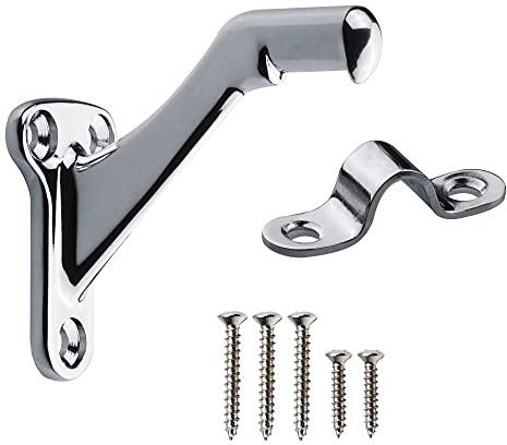 Triumph Hardware ,3 Pack,3 Heavy Duty Handrail Bracket Polished Chrome,Stair Railing Bracket