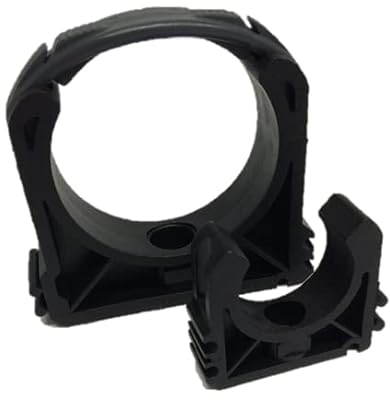 Abrazadera de tubo de polipropileno, clip con mango, 10 unidades, plástico, abrazadera de tubo, clip de tubo (40 mm)