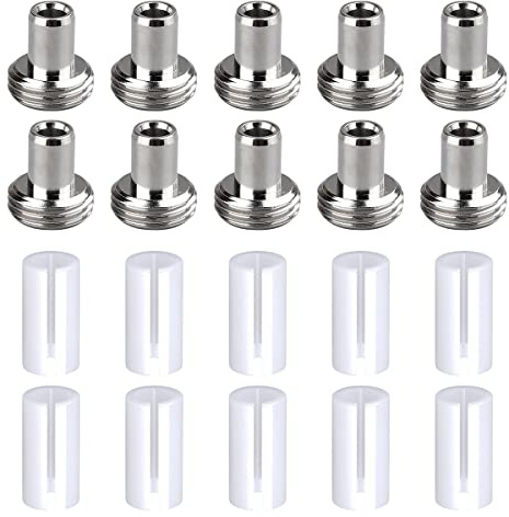 VOANZO 20 Stück optische Keramikhülsen-Adapter, Glasfaser-Werkzeuge für visuelle Fehlersuchung, Faser-Tester, 10 Keramik-Rohrhülsen und 10 Montage-Anschlüsse