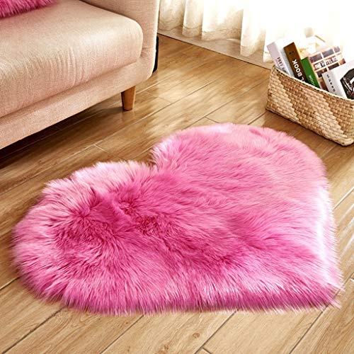 Tappeto in Pelle di Pecora a Forma di Cuore Tappetini Lunghi Morbidi in Peluche Soffici Tappeti a Pelo Lungo Tappeto Decorativo per Divano Camera da Letto (Colore : Style5, Dimensioni : 50x70CM)