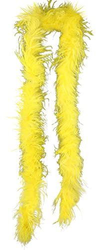 Asudaro 2M Federschal, Frauen Bunter Federboa Boa Schal Weiche bunte Federboa DIY Hochzeits Tanzschal für Halloween-Party, Mehrfarbiges Federboa-Kostüm DIY Verkleidung Zubehör Gelb