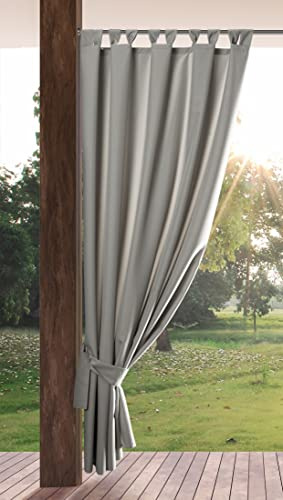 Eurofirany GARDEN Tenda de Esterni con Passanti - 1 Pezzo. Tende impermeabili per Terazze, Tenda per Gazebo Pergolata Patio Balcone, Protezione Solare e Privacy, 155x240 cm, Grigio Chiaro