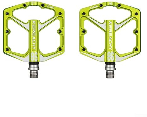Fahrradpedale, Fahrrad-Aluminiumlegierung, rutschfeste versiegelte Lagerpedale, Mountainbike Downhill Off-Road-Pedal, Fahrradzubehör, grün