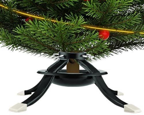 AZOOB Künstlicher Weihnachtsbaumständer – mit 4 stabilen Füßen, Baumständer Basis, Metall-Weihnachtsbaum-Ersatzständer, echter Weihnachtsbaumständer, Weihnachtsbaum-Spinner-Ständer aus Metall für