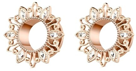 Decentraland Silver 6mm (2G) Double Flared Tunnel Plug Earrings, Ear Expander Fashionable Unisex Piercing Ear Expander Earrings，Sold As a Pair
