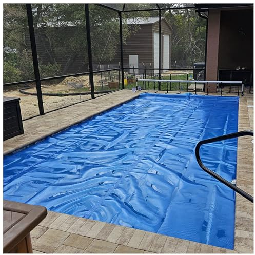 LXLZYXSF Abdeckplane Pool Groß Blau Pool-Solarabdeckung Viereckig, Wärmespeichernde Decke Für Erdverlegte & Oberirdische Schwimmbäder, 15.7mil Dick (Color : Blue, Size : 12x28ft/366x853cm)