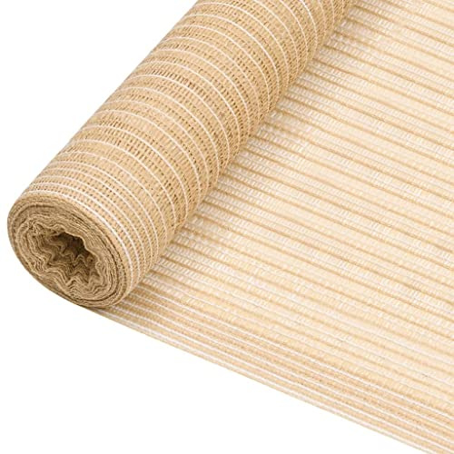 BUKSCYJS Ombrellone,Ombrelloni da spiaggia,mbrellone da giardino，Rete per Privacy Beige 2x25 m in HDPE 150 g/m² Per balconi, giardini, terrazze e