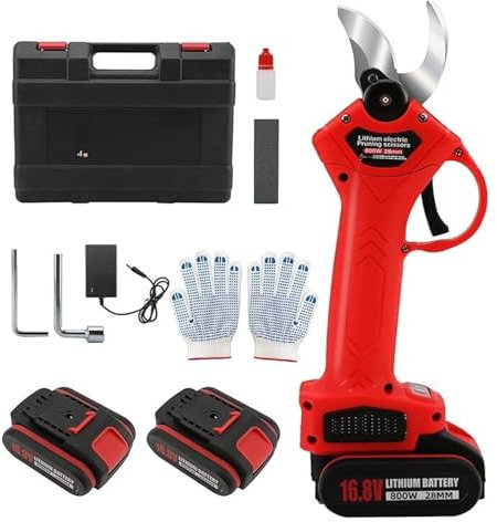 Cesoie a batteria per potatura, Cesoie elettriche da potatura con diametro di taglio di 1 pollice, cesoie da potatura a batteria, potatrice elettrica professionale Per la potatura degli alberi(2batter