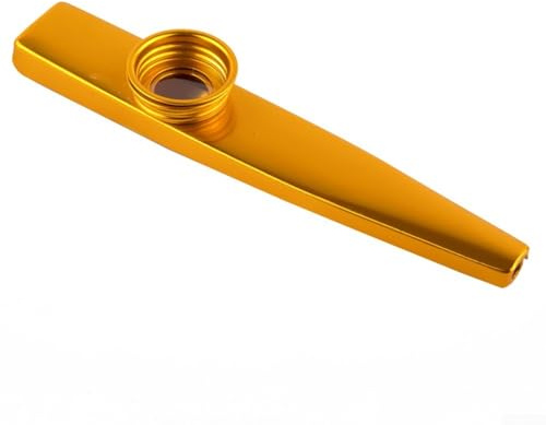 Anfänger Flöte Musikinstrument, Metall Kazoo Mund Mundharmonika für Anfänger (Gold)