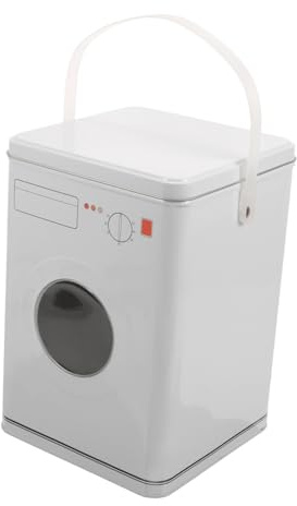 MUSISALY Contenedor de Almacenamiento para Organizar Perlas y Polvo para Detergente en Polvo Diseño de Lavadora Caja Metálica Ligera y Funcional de Color Claro en Lavandería