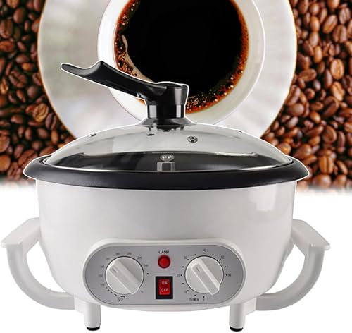 Coffee Roaster Machine, 1200W Household Electric Coffee Bean Roaster with 300g Capacity, Adjustable Temperature and Timer, Non-Stick Coating, Stir Evenly, for Roasting Coffee Bean Nut Peanut