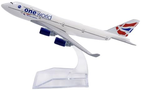 Novstuf British Airways Airbus 747 1:400 Scale Diecast Airplane Model - Alloy Aviation Collectible Plane Gift for Enthusiasts
