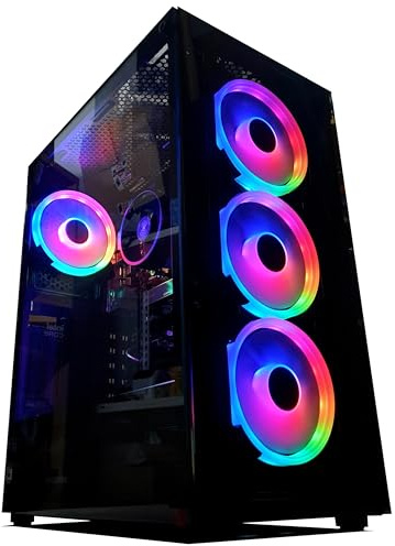PCBYTE King - PC Gaming AMD Ryzen 5 5500GT PC Gamer 4.4GHZ, AMD Radeon Graphics 7, WiFi, Windows 11 Pro (480GB SSD/8GB RAM)