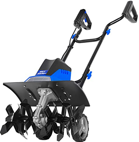 BILT HARD 16-Inch Corded Garden Tiller Cultivator, 13.5-Amp 6 Steel Tines Tillers with Adjustable Wheels & Foldable Handle, 8-Inch Tillling Depth Electric Rototiller for Lawn/Yard/Garden Soil Digging