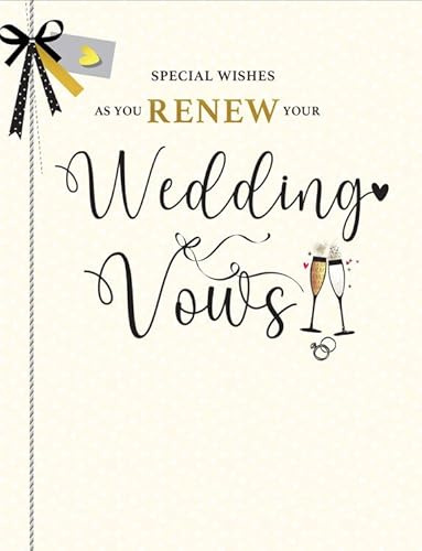 Piccadilly Greetings Wedding Card, Special Wishes Renewal of vows - 8 x 6 inches