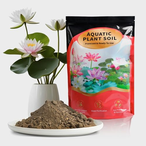 GOTVUGE Aquarienpflanzenerde mit natürlichem Substrat – Fischfreundlich, Nährstoffreich für Lotus & Seerose | Hochwertiges Aquarium-Substrat für Wasserpflanzen (6kg)