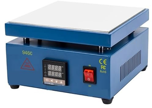 NGARY Stazione di Riscaldamento PCB, Stazione di Preriscaldamento per Piastra Riscaldante Elettrica a LED da 200x200 Mm con Microcomputer, Temperatura Ambiente ~400 ℃