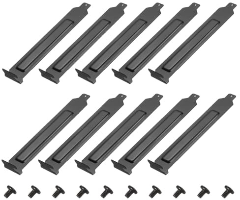PATIKIL Copertura Slot PCI Filtro Antipolvere 12 x 1.9cm 10 Pezzi Piastra Di Chiusura In Acciaio Antipolvere Deflettore Ventilazione Staffa Espansione Piastra Di Chiusura Con Vite Nero