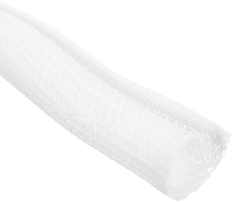 sourcing map 1/2 Inch ID Split Loom Tubing 10ft Polyester Cord Protector Wire Cable Sleeve for USB Cable Power Cord, White