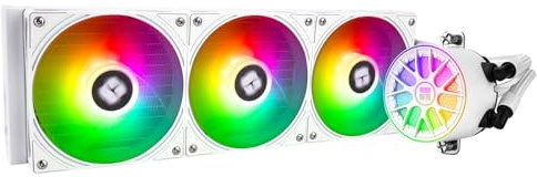 TR-Thermalright AQUA Elite 360 V6 ARGB White Refroidisseur de processeur liquide 360 mm Aio Refroidissement, 3 ventilateurs PWM ARGB, pour AMD AM4/AM5, Intel LGA1851/1700/115x/1200 (Blanc)