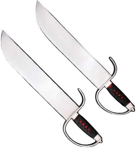 MAR INTERNATIONAL Chrome Butterfly Swords (Blunt Training Pair) Wing Chun/Hung Gar/Choy Li Fut Baat Jaam Do, Stainless Finish, Rounded Tip, Martial Arts Practice & Display (18+)