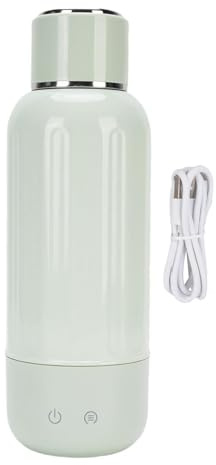 AUNMAS Bollitore Elettrico da Viaggio, 500 Ml in Acciaio Inossidabile 304 5 Controllo della Temperatura Bollitore Portatile Ricaricabile Tramite USB per Acqua Calda per Auto da (GREEN)