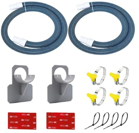 Poolschlauch 32mm für Poolpumpen, 2 Stück 5FT Schlauch für Poolpumpe mit Schlauchadapter Und Sicherungsclips, Für Filterpumpe und Schwimmbad