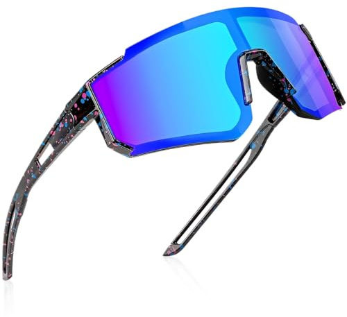 IHLOOTD Lunettes de soleil polarisées pour enfants, lunettes de cyclisme, adolescents, lunettes de sport, protection UV400, lunettes de soleil miroir pour garçons et filles, pour sports de plein air