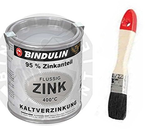 Flüssig-Zink 250 ml Dose Farbe: silber inkl. Pinsel zum Auftragen von E-Com24