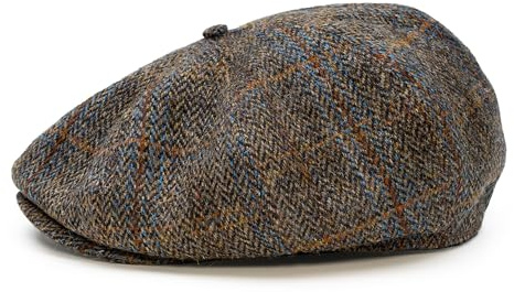 Sterkowski Peaky Paperboy Cap | Harris Tweed Newsboy Cap für Herren | Klassisch Elegante 8 Panels Mütze
