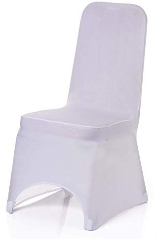 Trimming Shop Chair Cover Spandex Polyester Stretch Fabric Dining Slipcovers Washable & Removable Protective Wedding Chair Cover for Wedding Banquets Ceremony & Hotel Dinner (White, Pack of 4)