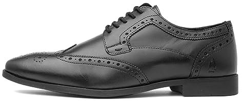 Hush Puppies Men's Elliot Brogue School Uniform Shoe, Black, 8 UK Medium