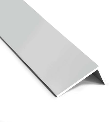 nielsen Aluminium Winkelprofil Silber matt eloxiert 1000x40x20 mm, Stärke: 2 mm, Länge: 100 cm, ungleichschenklig, Made in Germany, Eckschutzprofil, Kantenschutz, Abschlußprofil, Ausgleichswinkel