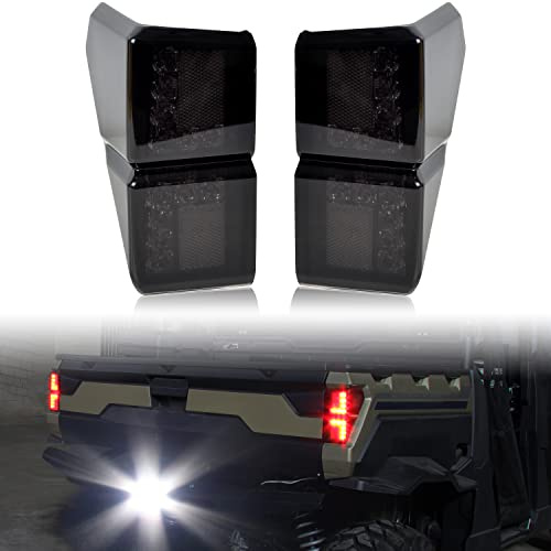 SAUTVS Ranger XP 1000 Taillights 18-25, Smoked Black LED Tail Lights Rear Brake Stop Lamps for Polaris Ranger 1000/ XP/CREW 2018-2025 Accessories (2PCS, 2413766)