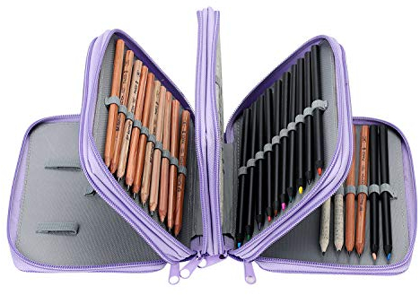 Federmappe 4 Fächer Federmäppchen Große Kapazität Federtasche Bleistifte Beutel Mäppchen 72 Slots Stiftemappe Stifte Organizer Schulmäppchen Schreibwaren Stiftetasche für Kinder Erwachsene