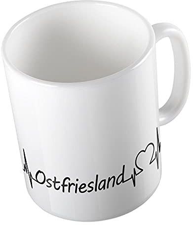 Huuraa Kaffeetasse Ostfriesland Geschenk Tasse Weiß 330ml Ostfriesland Geschenkidee