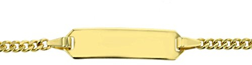 JC Smycken 585 guld baby ID-armband barn guldarmband 14 cm I armband med gravyr pansarplatta doparmband guld namnarmband I babyarmband med namn I barnsmycken tillverkade i Tyskland I 5.56069, 14