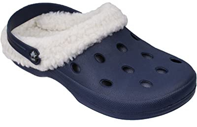 loki Grizzly Unisex Clogs mit weichem Innen-Futter I Bequeme Pantoffeln für Damen und Herren I Ganzjahres-Schuh Dank herausnehmbarem Futter I Größe: 39, Farbe: Blau