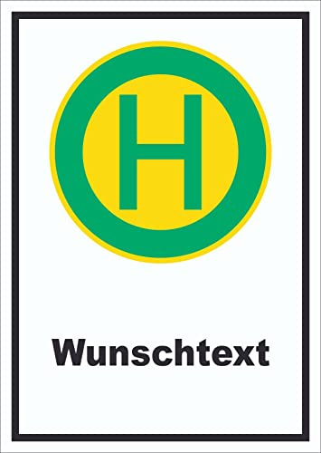 HB-Druck Schild Haltestelle mit Wunschtext hochkant A4 (210x297mm)