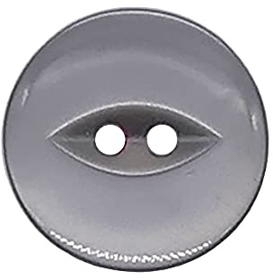 20er Set Runde Fischaugen-Knöpfe - Für Babybekleidung, Nähen, Stricken Und Basteln - Grau 16 mm / 26 Linien