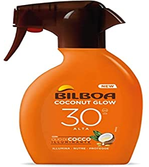 Bilboa, Trigger Sonnencreme Coconut Glow SPF 30, Sonnencreme mit Kokosöl und Vitamin E, leicht auf der Haut, wasserfester Sonnenschutz, 250 ml
