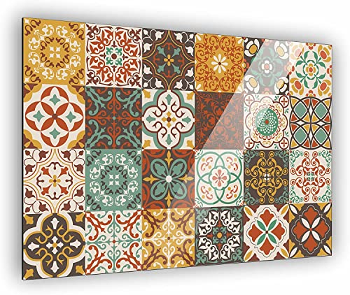 Küchen Spritzschutz Fliesenmuster in verschiedene Größen | Küchenrückwand | Aluverbund | Fliesenschutz | Paneele | Küchenfliesen | Fliesenspiegel | Rückwand Fließenmuster #3 (Aluverbund 80x55cm)