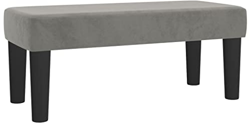 vidaXL Banco Asiento Sala Salón Estar Pasillo Entrada Adorno Decoració Habitación Mueble Dormitorio Terraza Balcón Terciopelo Gris Claro