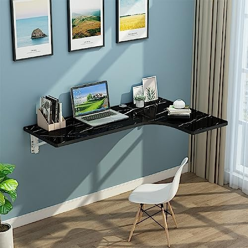 MANUKS Tavolo Pieghevole in Legno Sospeso a Muro,Scrivania per Computer Multifunzione ad Angolo per Casa,Tavolo da Pranzo per Cucina,Banco da Lavoro,10 Dimensioni,con Accessori (70x50x30cm, C)