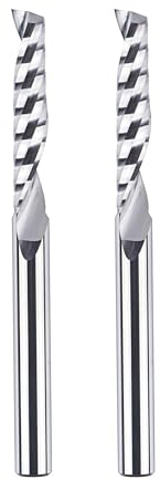SpeTool 2 Stück Alu Fräser 6mm Schaft VHM Fräser Fräser Aluminium Einschneider 32mm Schnittlänge Schaftfräser CNC Fräser Holz Fräser Für Oberfräse für Aluminium Acryl Kunststoff